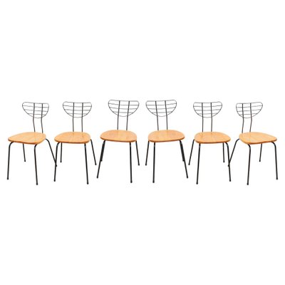 Radar Chairs by Willy Van Der Meeren for Tubax, Belgium, Set of 6-KL-1241250