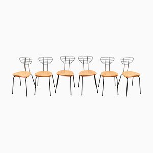 Radar Chairs by Willy Van Der Meeren for Tubax, Belgium, Set of 6-KL-1241250