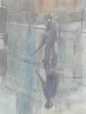 Rain Watercolor by Rob Moore, Early 20th Century-ARU-1004822