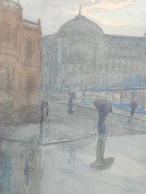 Rain Watercolor by Rob Moore, Early 20th Century-ARU-1004822