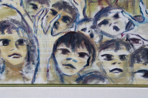 Rainer Kriester, Children of the Cove, 1960s, Italy, Oil on Canvas, Framed-EH-1279000