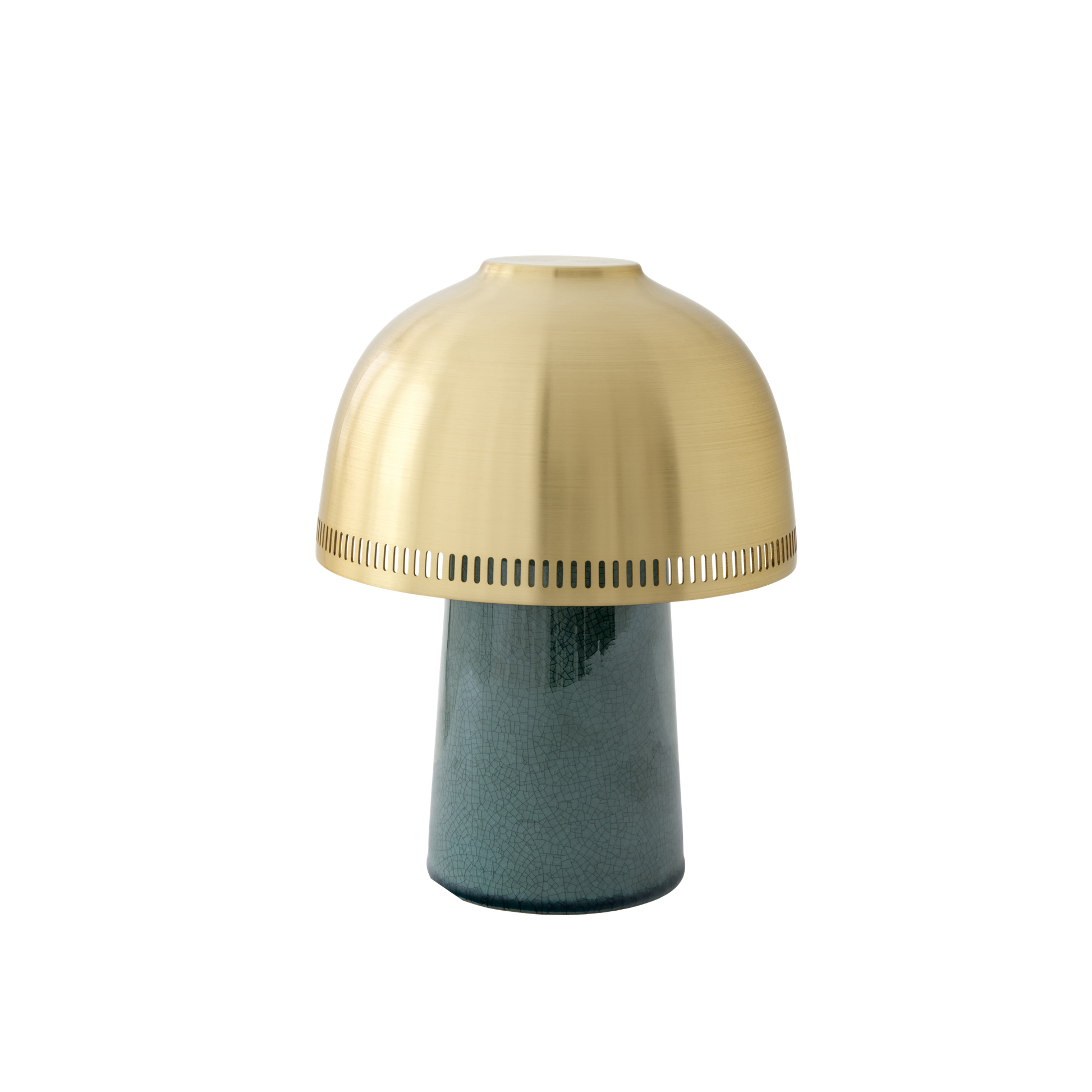 Raku SH8 Table Lamp Portable by &tradition #Blue Green/ Brass