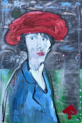 Ramaz Chantladze, Woman with Red Hat, 2020, Oil on Canvas-CHG-2037468