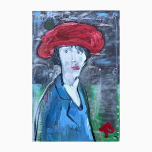 Ramaz Chantladze, Woman with Red Hat, 2020, Oil on Canvas-CHG-2037468