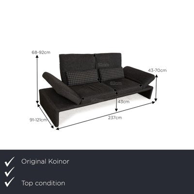 Raoul Fabric Three-Seater Grey Sofa from Koinor-RQW-2036318