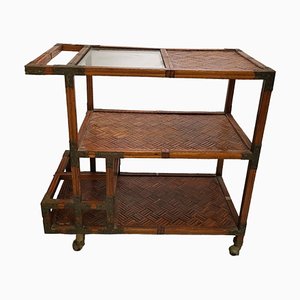 Ratan and Bronz Drinks Service Cart-TCS-1741558