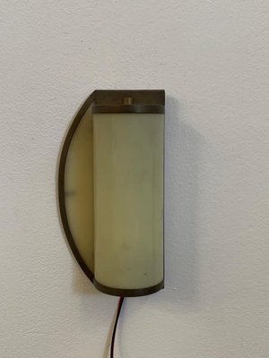 Rationalist Brass and Glass Ship Sconce, 1920s-IJR-1805317