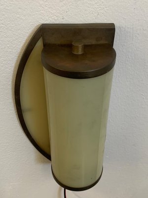 Rationalist Brass and Glass Ship Sconce, 1920s-IJR-1805317