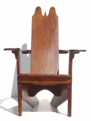 Rationalist Italian Gino Levi Montalcini Wood Lounge Chair, 1930s-KGD-1071203