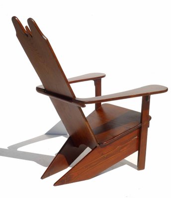 Rationalist Italian Gino Levi Montalcini Wood Lounge Chair, 1930s-KGD-1071203