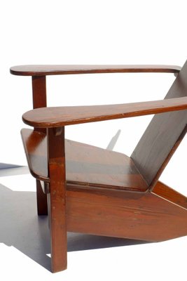 Rationalist Italian Gino Levi Montalcini Wood Lounge Chair, 1930s-KGD-1071203