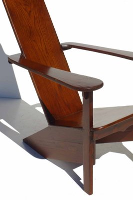 Rationalist Italian Gino Levi Montalcini Wood Lounge Chair, 1930s-KGD-1071203