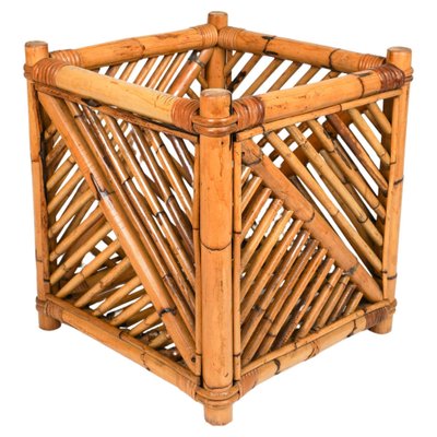 Rattan and Bamboo Plant Holder or Basket attributed to Vivai Del Sud, Italy, 1970s-LYQ-1720304