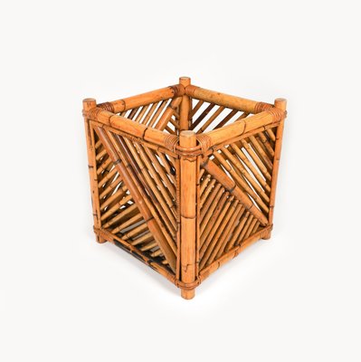 Rattan and Bamboo Plant Holder or Basket attributed to Vivai Del Sud, Italy, 1970s-LYQ-1720304