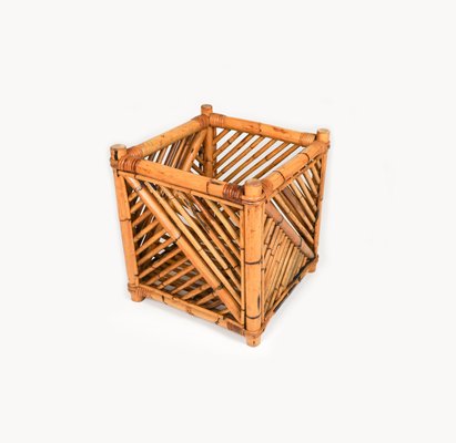 Rattan and Bamboo Plant Holder or Basket attributed to Vivai Del Sud, Italy, 1970s-LYQ-1720304