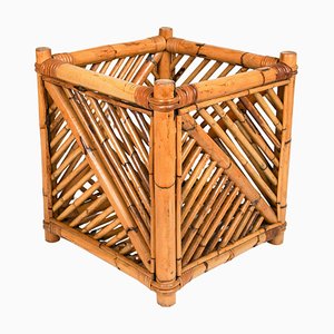 Rattan and Bamboo Plant Holder or Basket attributed to Vivai Del Sud, Italy, 1970s-LYQ-1720304