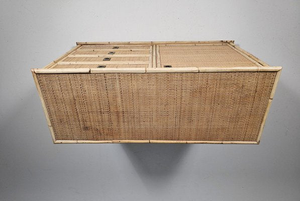 Rattan and Brass Cabinet by Dal Vera, 1970s-UJI-2026332