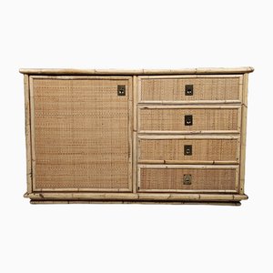 Rattan and Brass Cabinet by Dal Vera, 1970s-UJI-2026332