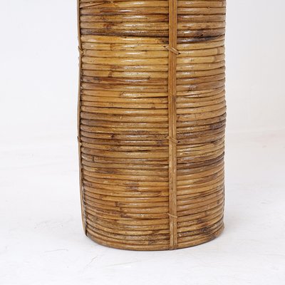 Rattan and Brass Umbrella Stand, 1970s-NYF-2018802