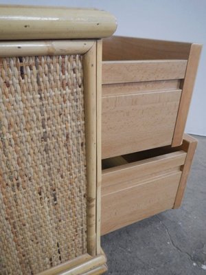 Rattan and Compressed Wood Chest of Drawers, 1970s-WWQ-1072406