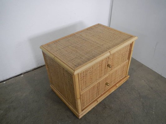 Rattan and Compressed Wood Chest of Drawers, 1970s-WWQ-1072406