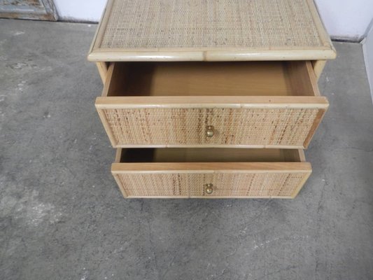 Rattan and Compressed Wood Chest of Drawers, 1970s-WWQ-1072406