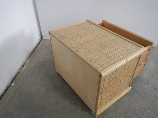 Rattan and Compressed Wood Chest of Drawers, 1970s-WWQ-1072406