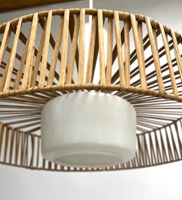 Rattan and Glass Pendant from Doria Leuchten, 1960s-WZZ-1382652