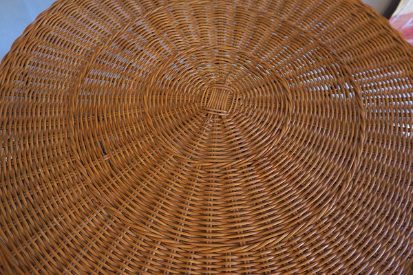 Rattan and Iron 2 Level Coffee Table, 1960s-ED-1719920