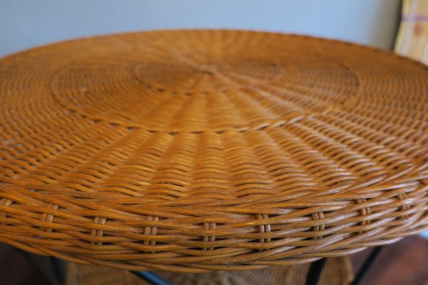 Rattan and Iron 2 Level Coffee Table, 1960s-ED-1719920