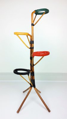 Rattan and Scoubidou Plant Stand, 1960s-YBU-743647