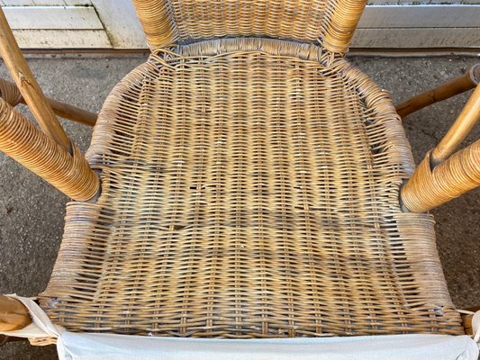 Rattan and Wicker Armchairs, Set of 3-ZYJ-1076207