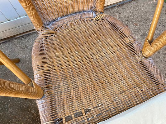 Rattan and Wicker Armchairs, Set of 3-ZYJ-1076207