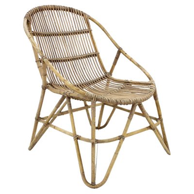 Rattan Armchair by Alan Fuchs attributed to Uluv, Czechoslovakia, 1960s-TZ-1441675