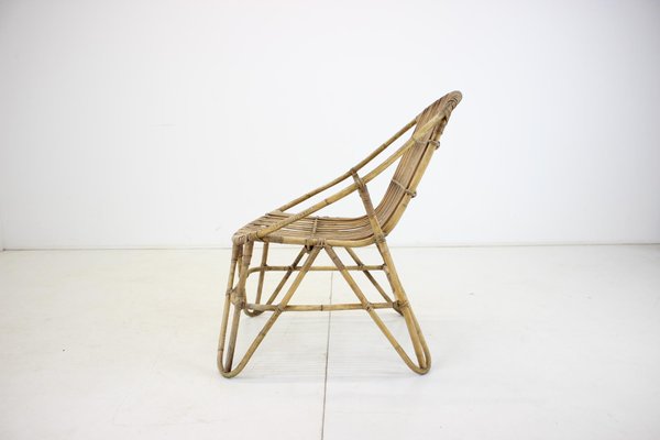 Rattan Armchair by Alan Fuchs attributed to Uluv, Czechoslovakia, 1960s-TZ-1441675