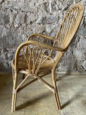 Rattan Armchairs, 1950s, Set of 2-SDV-898070