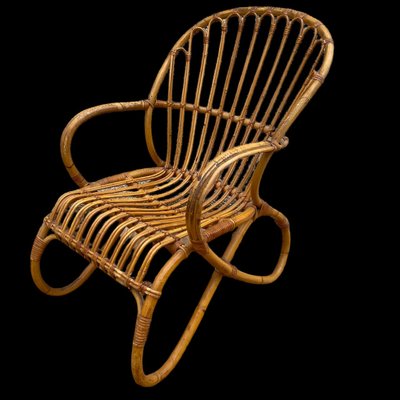 Rattan Armchairs, 1950s, Set of 2-SDV-1261362