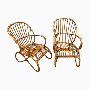 Rattan Armchairs, 1950s, Set of 2-SDV-1261362