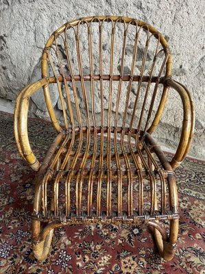 Rattan Armchairs, 1950s, Set of 4-SDV-1332264