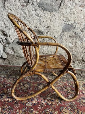 Rattan Armchairs, 1950s, Set of 4-SDV-1332264