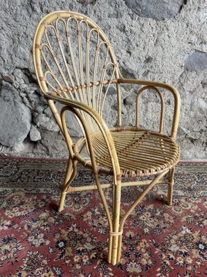 Rattan Armchairs, 1950s, Set of 6-SDV-1332243