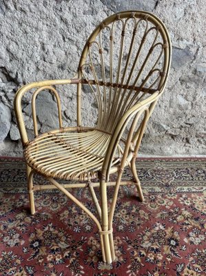 Rattan Armchairs, 1950s, Set of 6-SDV-1332243