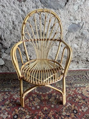 Rattan Armchairs, 1950s, Set of 6-SDV-1332243