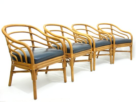 Rattan Armchairs, 1980s, Set of 4-WVA-583021