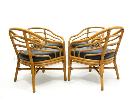 Rattan Armchairs, 1980s, Set of 4-WVA-583021