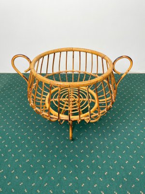 Rattan & Bamboo Basket, Italy, 1960s-LYQ-1171387