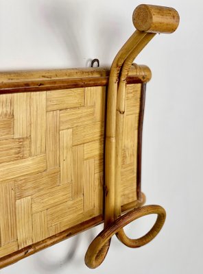 Rattan Bamboo Coat Rack Hanger, Italy, 1960s-LYQ-1171457