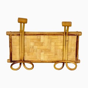 Rattan Bamboo Coat Rack Hanger, Italy, 1960s-LYQ-1171457