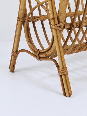 Rattan Bamboo Magazine Rack, France, 1950s-MWV-1805068