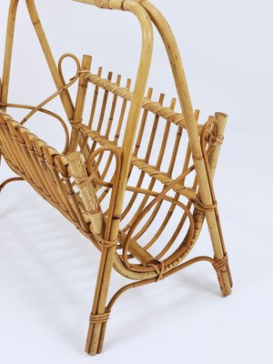 Rattan Bamboo Magazine Rack, France, 1950s-MWV-1805068